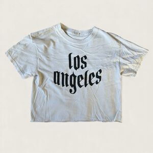 Vintage Los Angeles Shirt Gothic Font Top 90s y2k Thin Cotton Tee John Galt